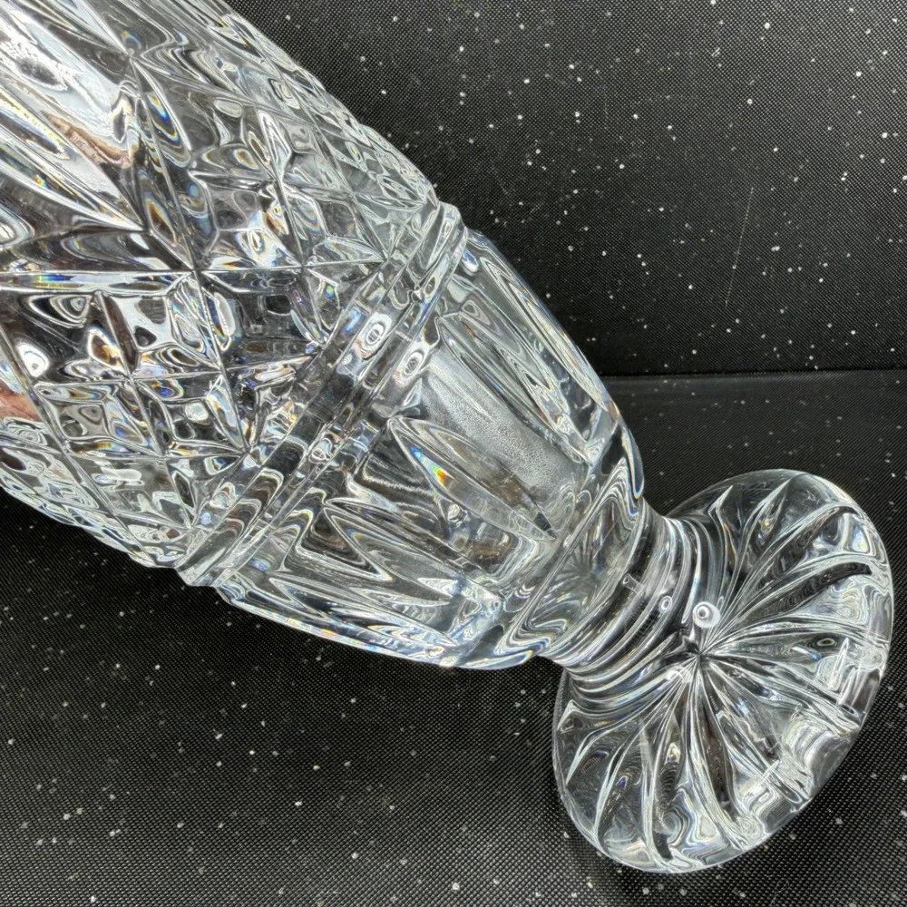 Waterford Crystal Romance of Ireland Vase 11 Inch Scalloped Rim Footed Clear VTG